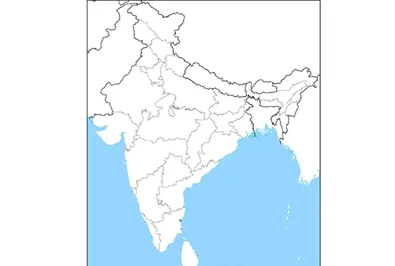 India Map coloring page PDF