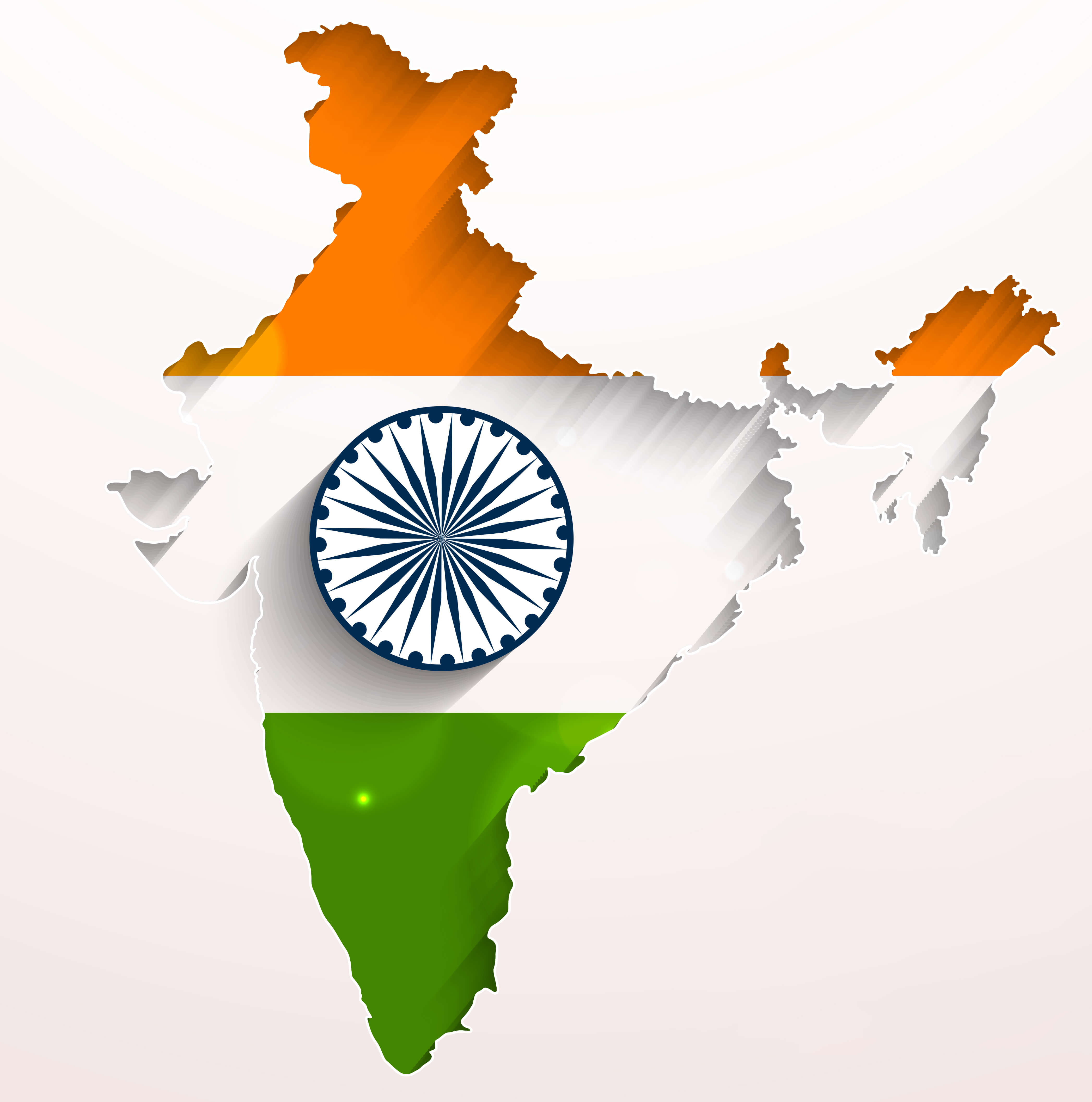 India Map with flag