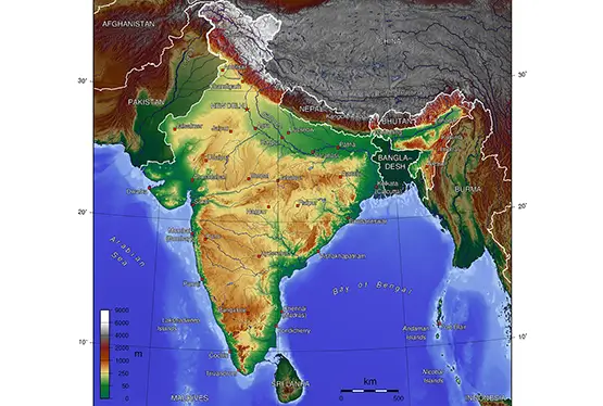 India Physical Map